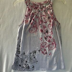 White House Black Market Gray Pink Sleeveless Tank Top